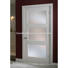 White Primed 3 Glass Panel Shaker Door